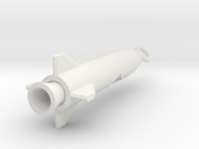 Rocket Pendant in White Natural Versatile Plastic
