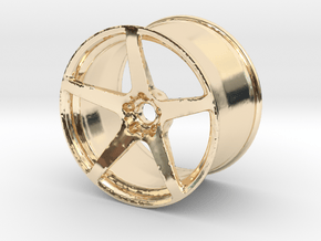 Scaled 1:12 5 Spoke Performance Wheel in 14K Yellow Gold