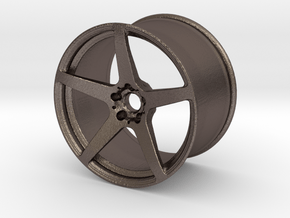 Scaled 1:12 5 Spoke Performance Wheel in Polished Bronzed Silver Steel