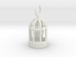 Heart Cage in White Natural Versatile Plastic