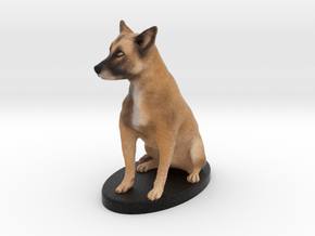 Custom Dog Figurine - Caesar in Full Color Sandstone