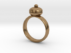 Plum Pudding Ring 22x22mm in Natural Brass