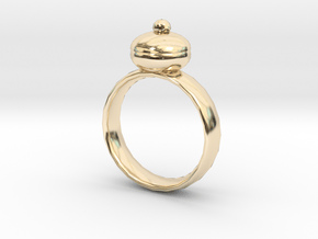 Plum Pudding Ring 22x22mm in 14K Yellow Gold