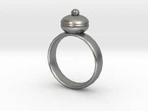 Plum Pudding Ring 22x22mm in Natural Silver