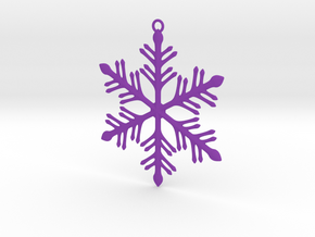 Ornament, Snowflake 002 in Purple Processed Versatile Plastic