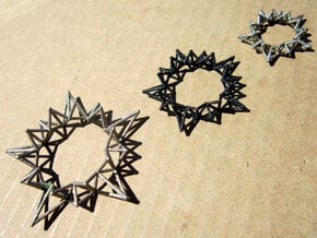 Star Rings 5 Points - 3 pack - 6cm in Polished Nickel Steel