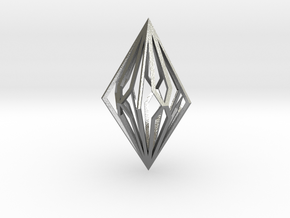 Diamond Pendant mk2 in Natural Silver