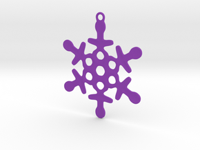 Ornament, Snowflake 003 in Purple Processed Versatile Plastic