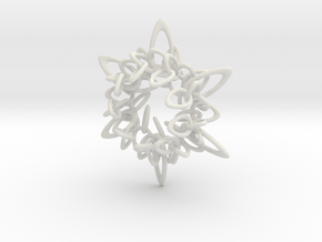 Ring Flower 2 - 5.5cm in White Natural Versatile Plastic