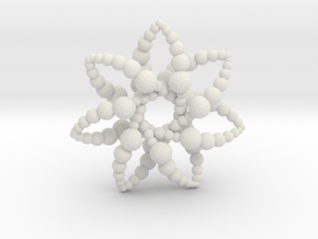 Bubble Star 7 Points - 4cm in White Natural Versatile Plastic