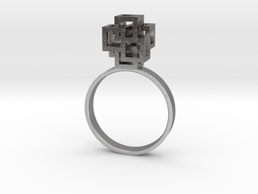 Quadro Ring - US 7 in Natural Silver