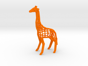 Low Poly Wireframe Giraffe [10cm Tall] in Orange Processed Versatile Plastic
