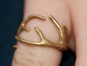 Antlers Ring 17mm  in Natural Brass