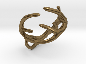 Antlers Ring 17mm  in Natural Bronze