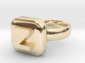Zorro Ring 22x22mm in 14K Yellow Gold