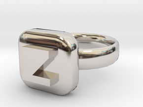Zorro Ring 22x22mm in Platinum