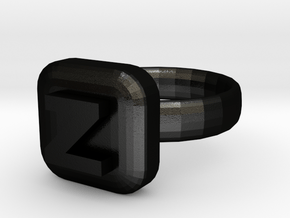 Zorro Ring 22x22mm in Matte Black Steel