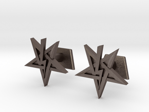 Anton Szandor LaVey's Sigil Cufflinks in Polished Bronzed Silver Steel