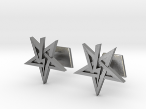 Anton Szandor LaVey's Sigil Cufflinks in Natural Silver