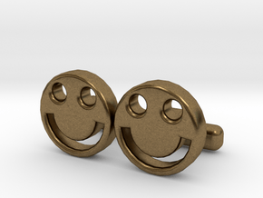 Happy Face Cufflinks, Part of "Fun Loving" Collect in Natural Bronze