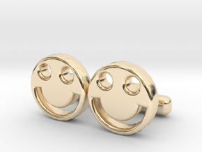 Happy Face Cufflinks, Part of "Fun Loving" Collect in 14K Yellow Gold