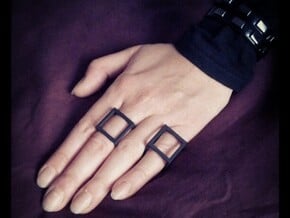 cube ring, size us 4 , 45 mm in Black Natural Versatile Plastic