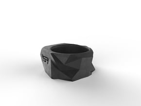 Origami Ring in Black Natural Versatile Plastic