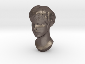 Female Head 2 in Polished Bronzed Silver Steel