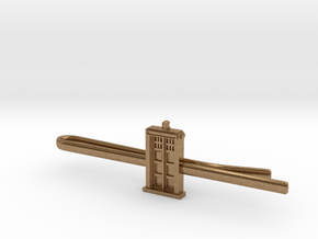Doctor Who: TARDIS Tie Clip in Natural Brass