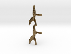 Tintin Rocket Cufflinks in Natural Bronze
