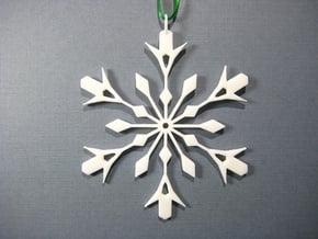 Snowflake Holiday Decor - Tree Ornament in White Processed Versatile Plastic