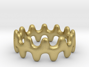 Artistic Wave Ring in Natural Brass