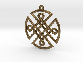 Celtic Shield Pendant in Natural Bronze