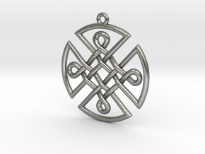 Celtic Shield Pendant in Natural Silver