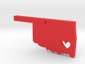 Oklahoma Love Pendant in Red Processed Versatile Plastic