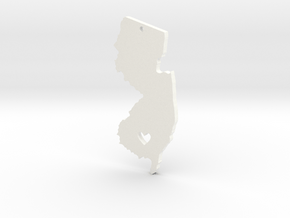 I Love New Jersey Pendant in White Processed Versatile Plastic