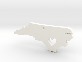 I Heart North Carolina Pendant in White Processed Versatile Plastic