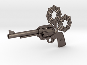 Revolver in Polished Bronzed Silver Steel