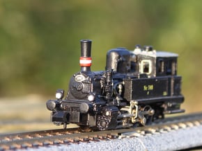 DSB F class N scale (funnel shaped extended tender in Natural Brass