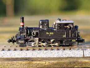 DSB F class N scale (with no tender extension) in Natural Brass