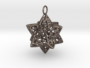 Christmas Bauble 2 in Polished Bronzed Silver Steel