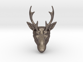 Deer by Metal in Polished Bronzed Silver Steel