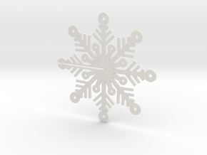 Snow Flake Flat, order two and they become 3D in White Natural Versatile Plastic