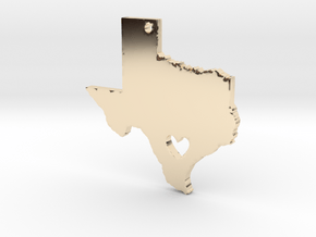 I love Texas Necklace Pendant in 14K Yellow Gold