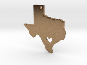 I love Texas Necklace Pendant in Natural Brass