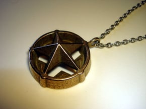 Star Pendant in Polished Bronzed Silver Steel