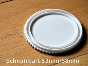 Schnurrbart Mustache Lens Cap 53mm/58mm in White Natural Versatile Plastic