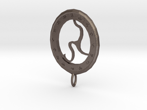 Rune Medallion in Polished Bronzed Silver Steel