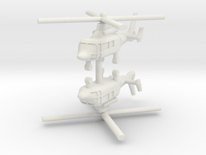 1/285 Eurocopter AS365 Dauphin (x2) in White Natural Versatile Plastic