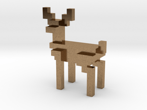 8bit reindeer with sharp corners in Natural Brass